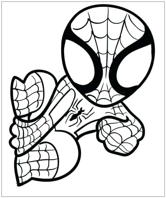 Baby spiderman coloring pages