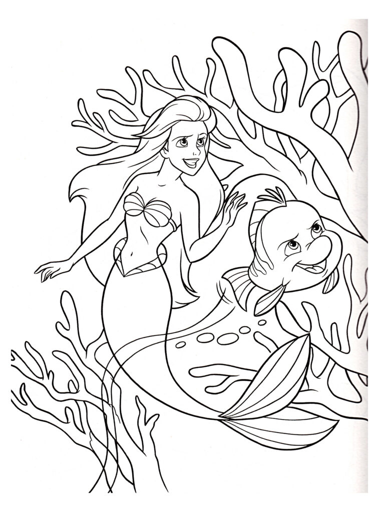 Free printable little mermaid coloring pages