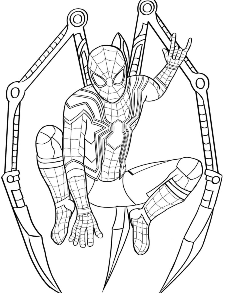 Iron spiderman coloring pages