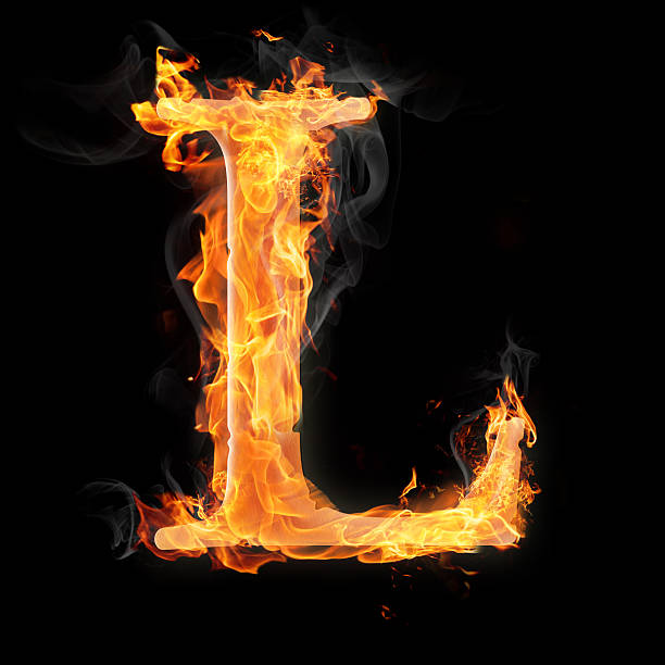 Letters and symbols in fire - Letter L.
